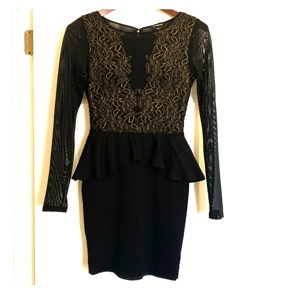 Body con dress with mesh top and skirt